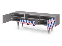 Hot Mueble de TV - 170х59х41 cm - T6 - Pinky Squares, Cinza Cinzento