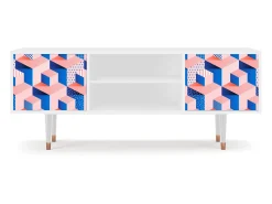 Móvel De Tv* Mueble de TV - 170х69х48 cm - T2 - Pinky Squares, Branco Bege