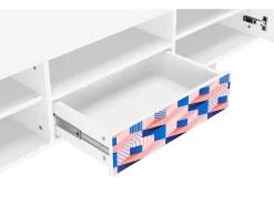 Mueble de TV - 170х59х41 cm - T6 - Pinky Squares, Branco Bege