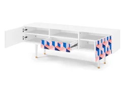 Mueble de TV - 170х59х41 cm - T6 - Pinky Squares, Branco Bege