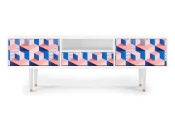 Mueble de TV - 170х59х41 cm - T6 - Pinky Squares, Branco Bege