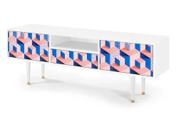 Mueble de TV - 170х59х41 cm - T6 - Pinky Squares, Branco Bege