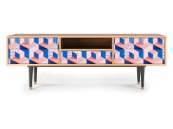 Mueble de TV - 170х59х41 cm - T6 - Pinky Squares, Nogueira^ Móvel De Tv