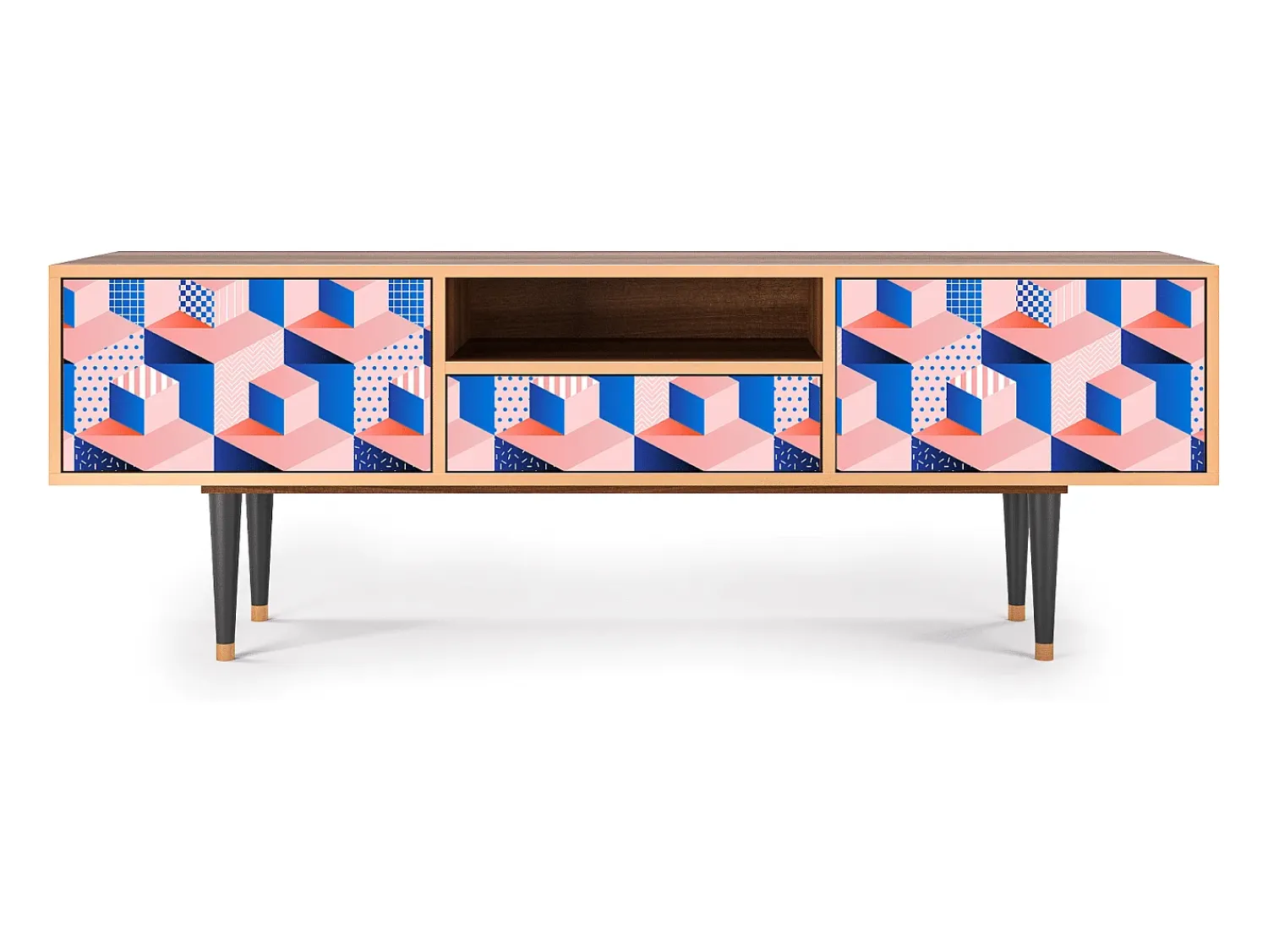 Mueble de TV - 170х59х41 cm - T6 - Pinky Squares, Nogueira^ Móvel De Tv