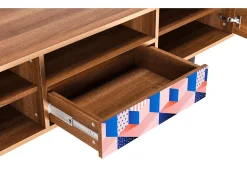 Mueble de TV - 170х59х41 cm - T6 - Pinky Squares, Nogueira^ Móvel De Tv