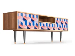 Mueble de TV - 170х59х41 cm - T6 - Pinky Squares, Nogueira^ Móvel De Tv