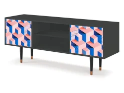 Discount Mueble de TV - 170х69х48 cm - T2 - Pinky Squares, Antracite Cinza antracite