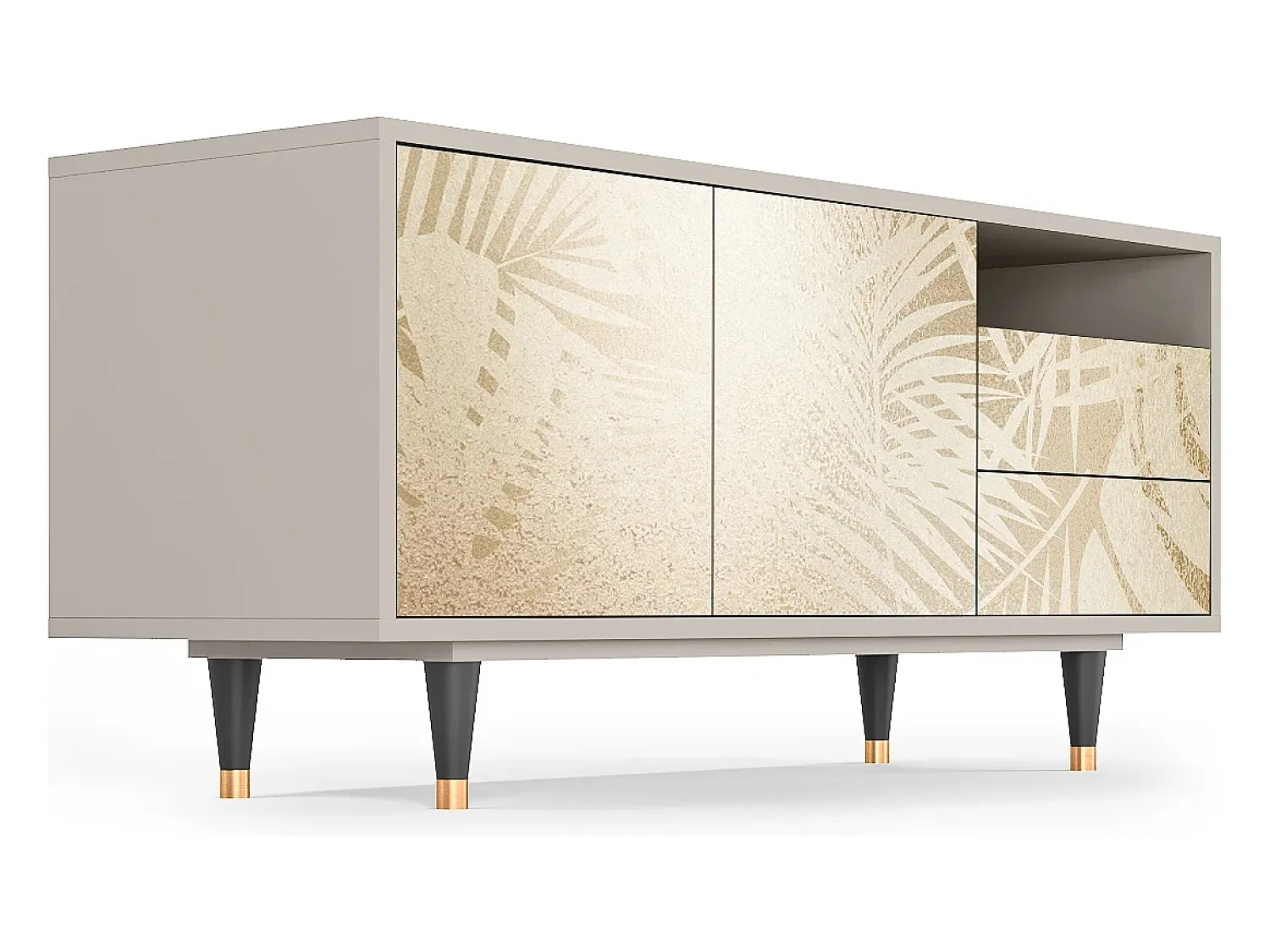 Móvel De Tv| Mueble de TV - 125х56х41 cm - T7 - Plant of the Dessert, Areia Bege