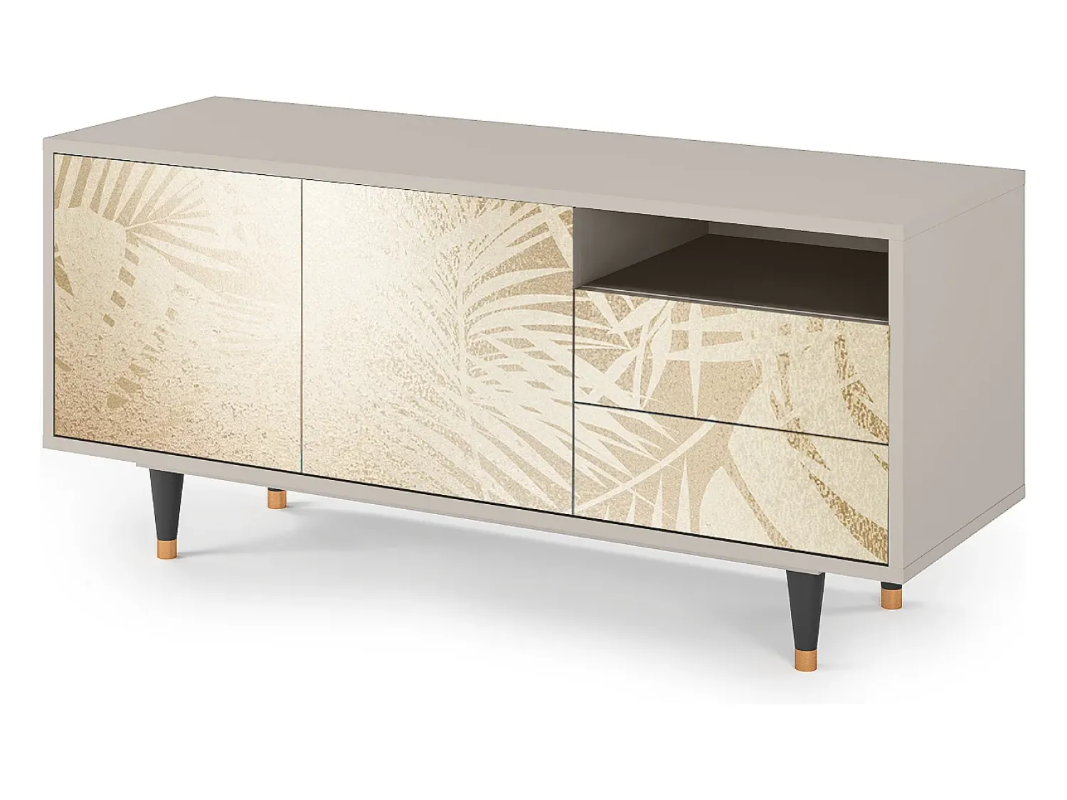 Móvel De Tv| Mueble de TV - 125х56х41 cm - T7 - Plant of the Dessert, Areia Bege