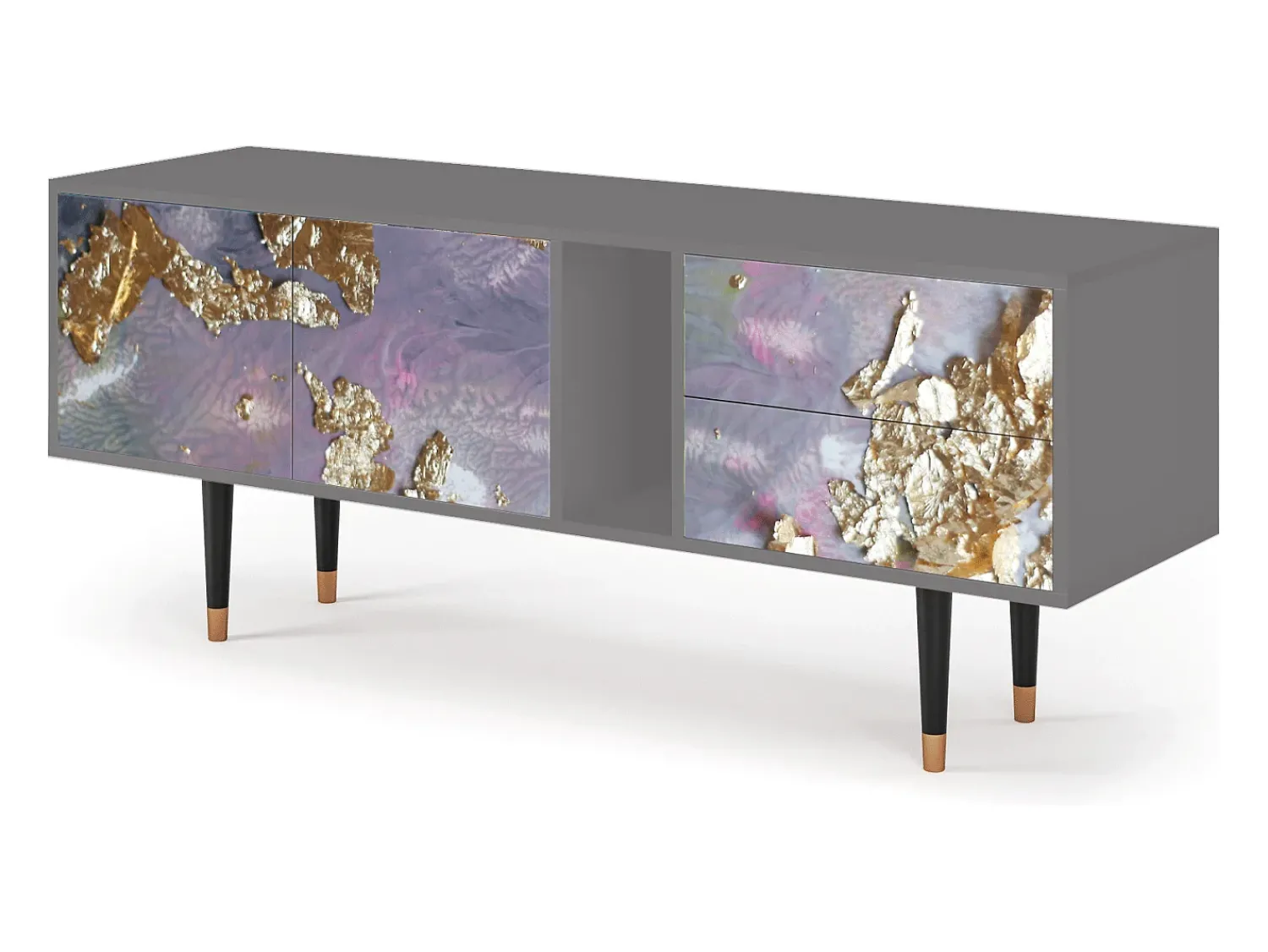 Móvel De Tv| Mueble de TV - 170х69х48 cm - T1 - Planet Earth, Cinza Cinzento