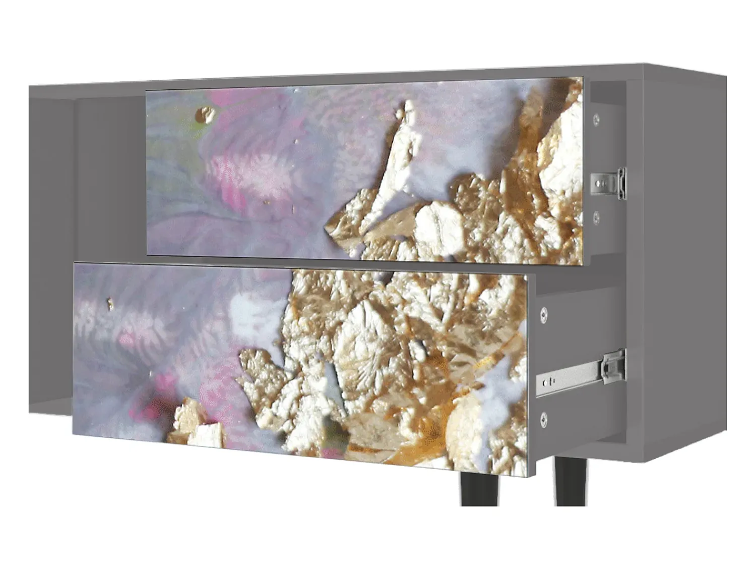 Móvel De Tv| Mueble de TV - 170х69х48 cm - T1 - Planet Earth, Cinza Cinzento
