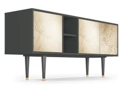 Móvel De Tv| Mueble de TV - 150х69х41 cm - T5 - Plant of the Dessert, Antracite Cinza antracite