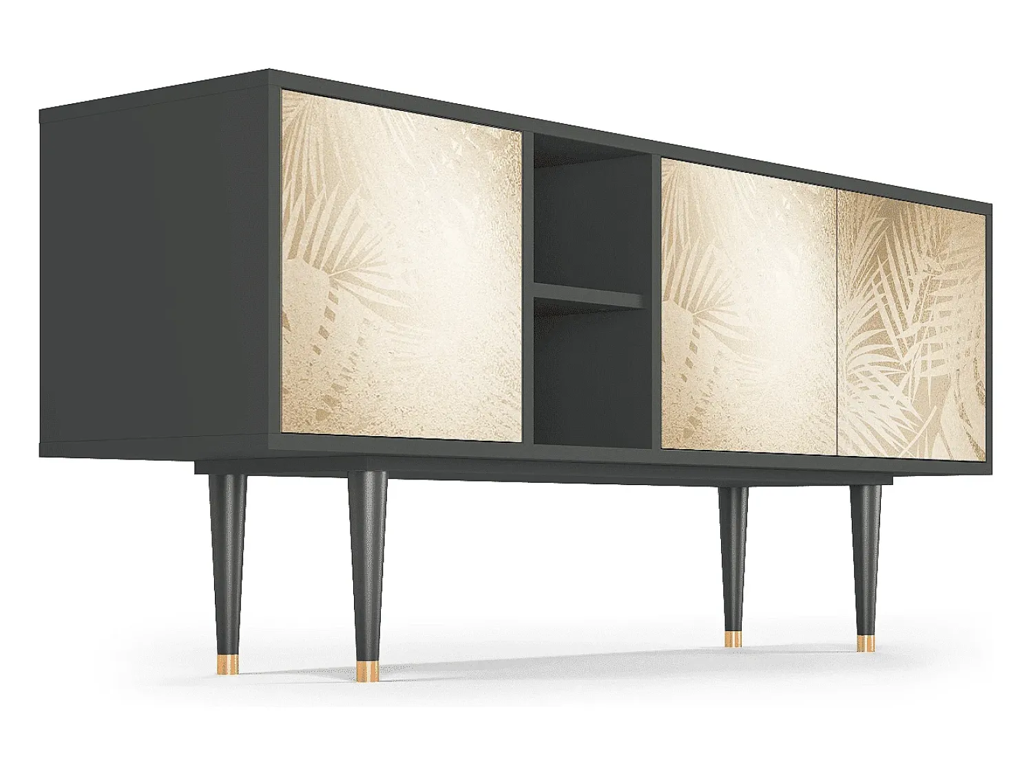 Móvel De Tv| Mueble de TV - 150х69х41 cm - T5 - Plant of the Dessert, Antracite Cinza antracite