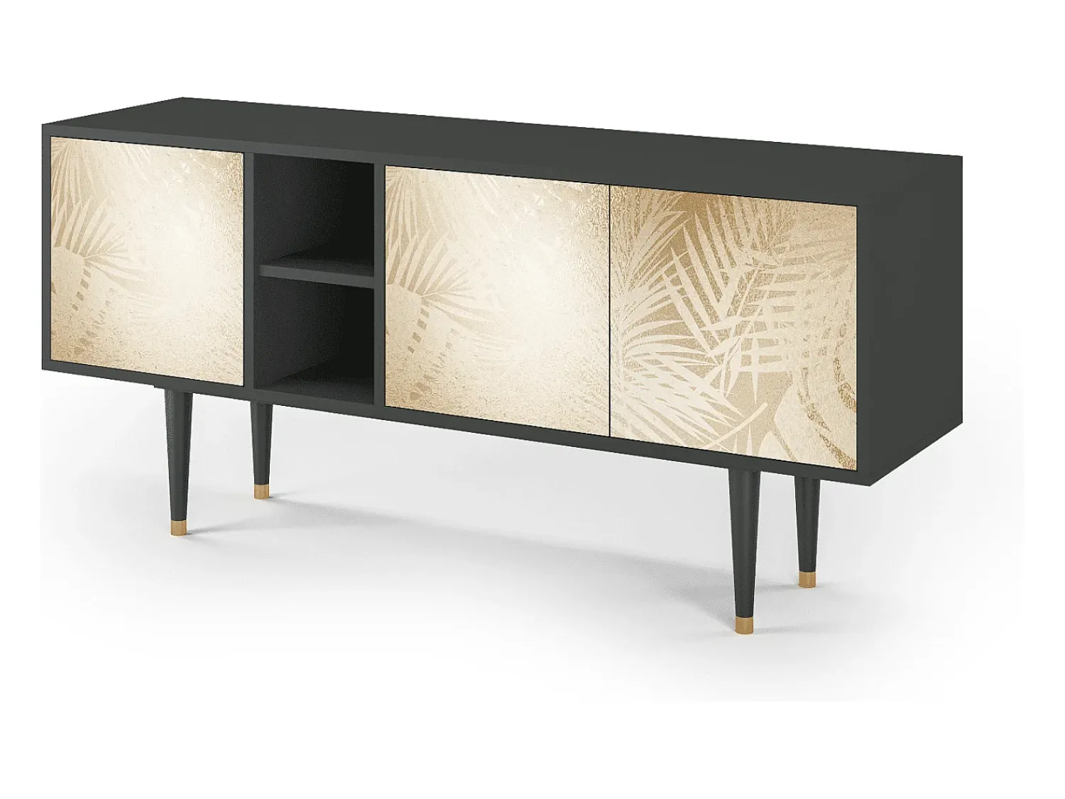 Móvel De Tv| Mueble de TV - 150х69х41 cm - T5 - Plant of the Dessert, Antracite Cinza antracite