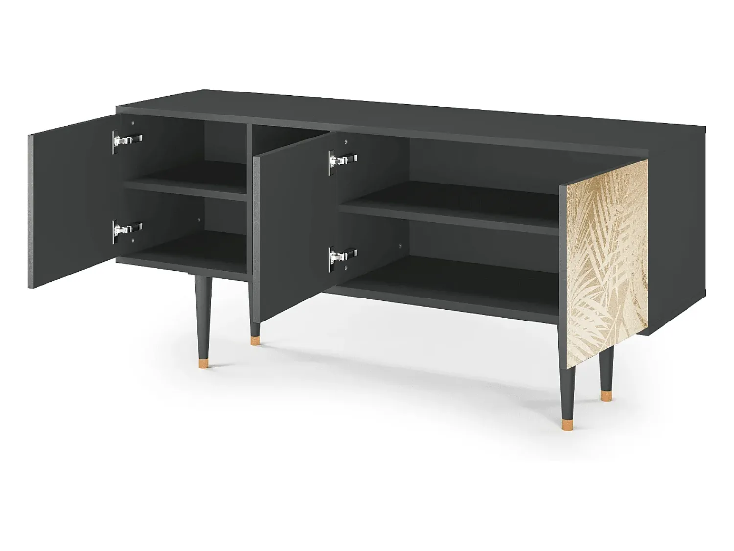 Móvel De Tv| Mueble de TV - 150х69х41 cm - T5 - Plant of the Dessert, Antracite Cinza antracite