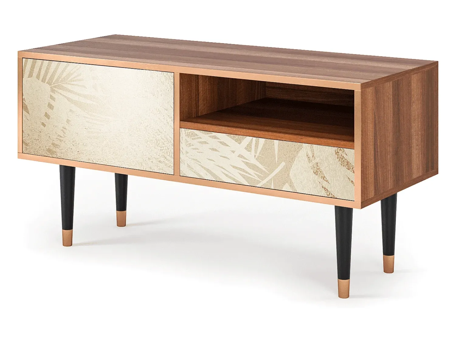 Móvel De Tv| Mueble de TV - 115х59х48 cm - T3 - Plant of the Dessert, Nogueira Castanho