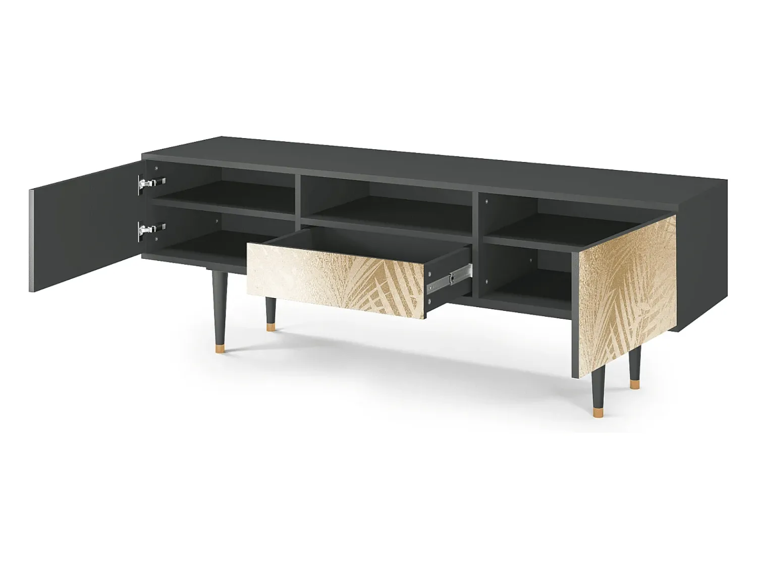 Outlet Mueble de TV - 170х59х41 cm - T6 - Plant of the Dessert, Antracite Cinza antracite