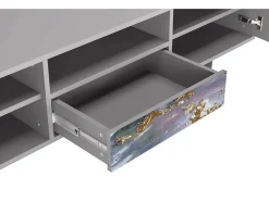 Móvel De Tv* Mueble de TV - 170х59х41 cm - T6 - Planet Earth, Cinza Cinzento