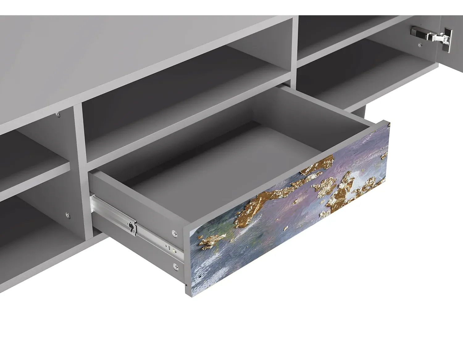 Móvel De Tv* Mueble de TV - 170х59х41 cm - T6 - Planet Earth, Cinza Cinzento