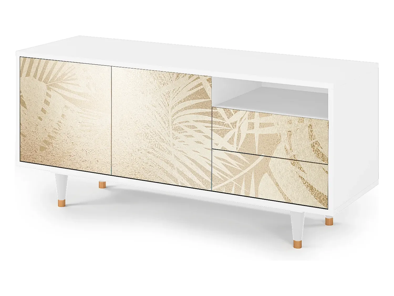 Mueble de TV - 125х56х41 cm - T7 - Plant of the Dessert, Branco^ Móvel De Tv