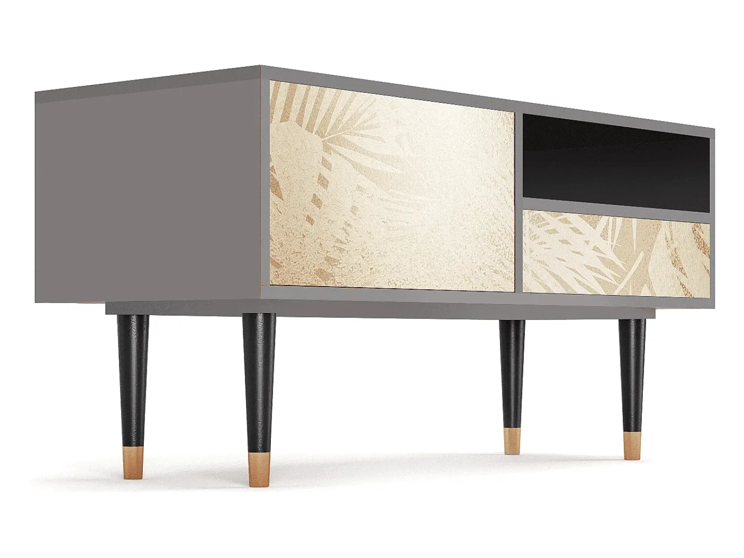 Móvel De Tv| Mueble de TV - 115х59х48 cm - T3 - Plant of the Dessert, Cinza Cinzento