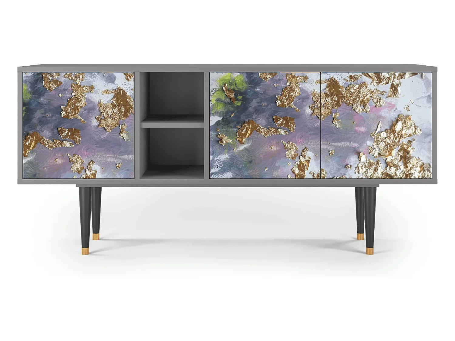 Móvel De Tv| Mueble de TV - 150х69х41 cm - T5 - Planet Earth, Cinza Cinzento
