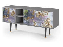 Móvel De Tv| Mueble de TV - 150х69х41 cm - T5 - Planet Earth, Cinza Cinzento