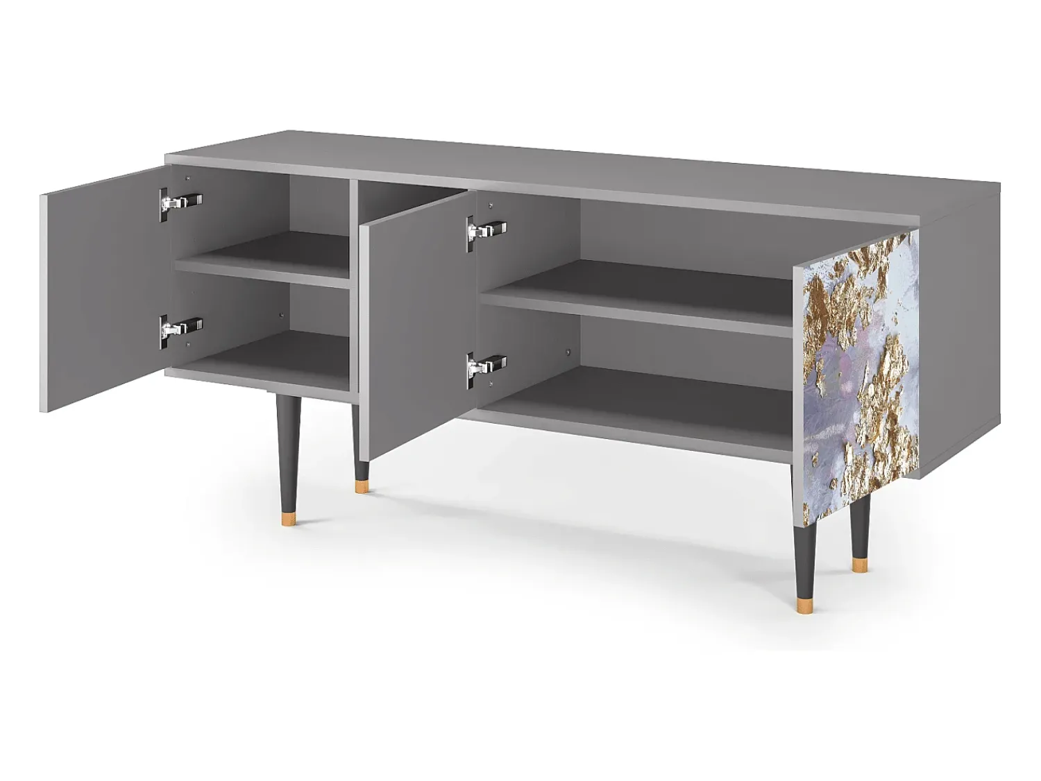 Móvel De Tv| Mueble de TV - 150х69х41 cm - T5 - Planet Earth, Cinza Cinzento