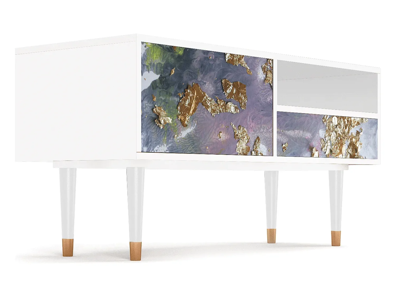 Móvel De Tv* Mueble de TV - 115х59х48 cm - T3 - Planet Earth, Branco Bege