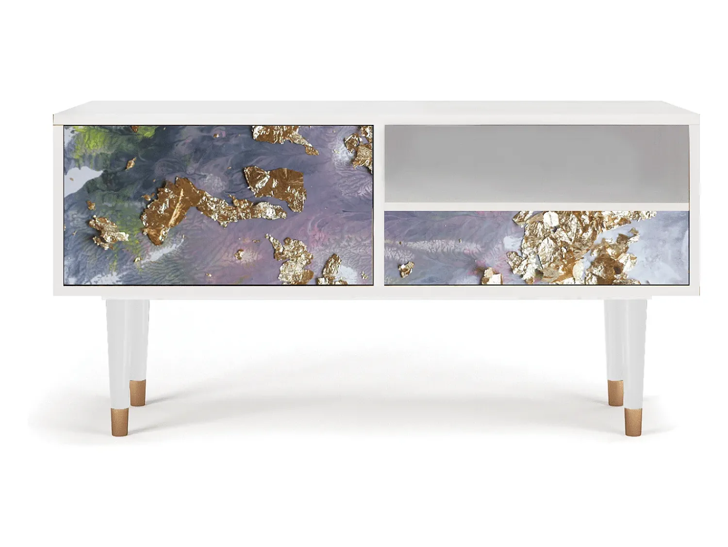 Móvel De Tv* Mueble de TV - 115х59х48 cm - T3 - Planet Earth, Branco Bege