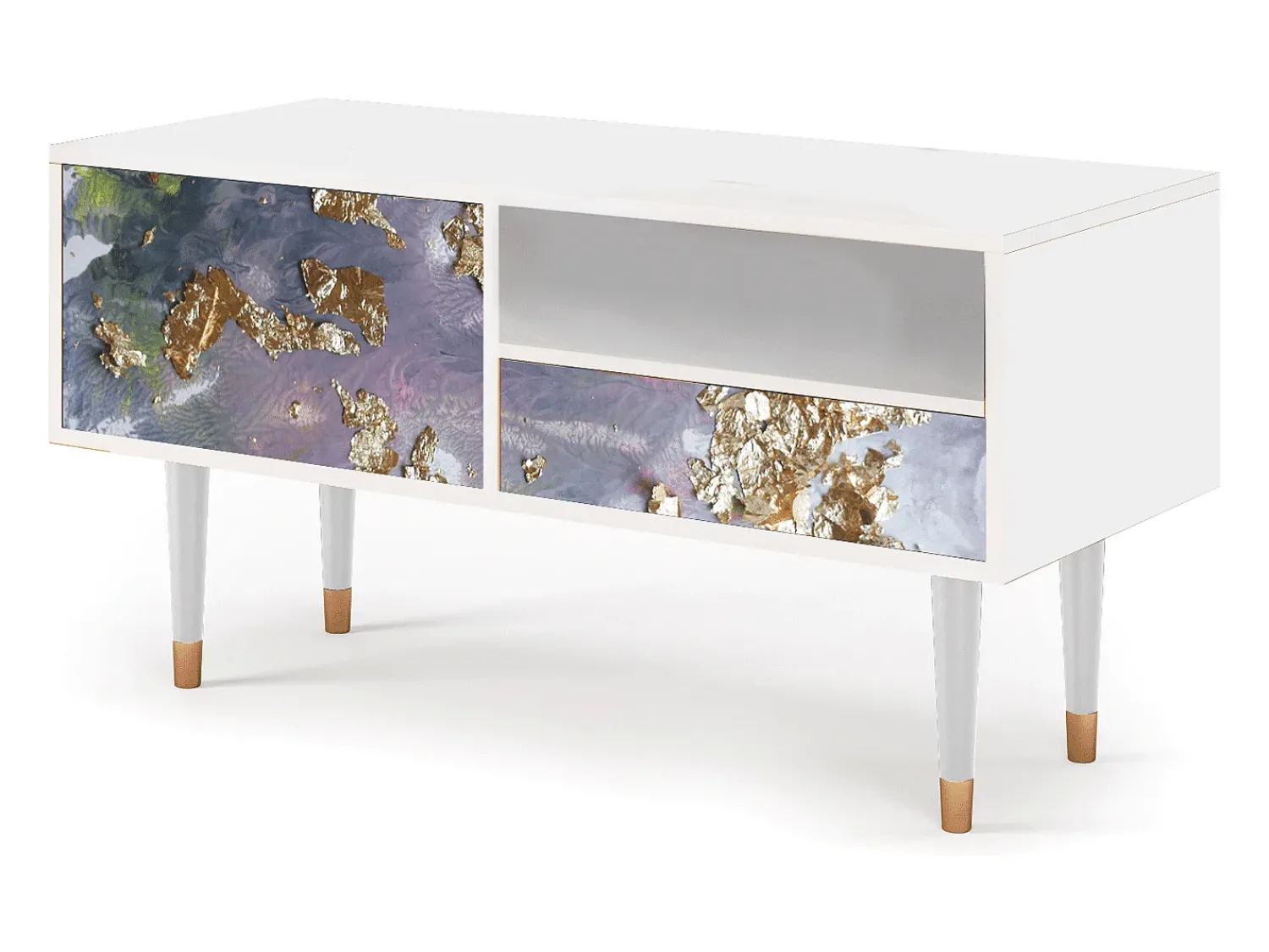 Móvel De Tv* Mueble de TV - 115х59х48 cm - T3 - Planet Earth, Branco Bege