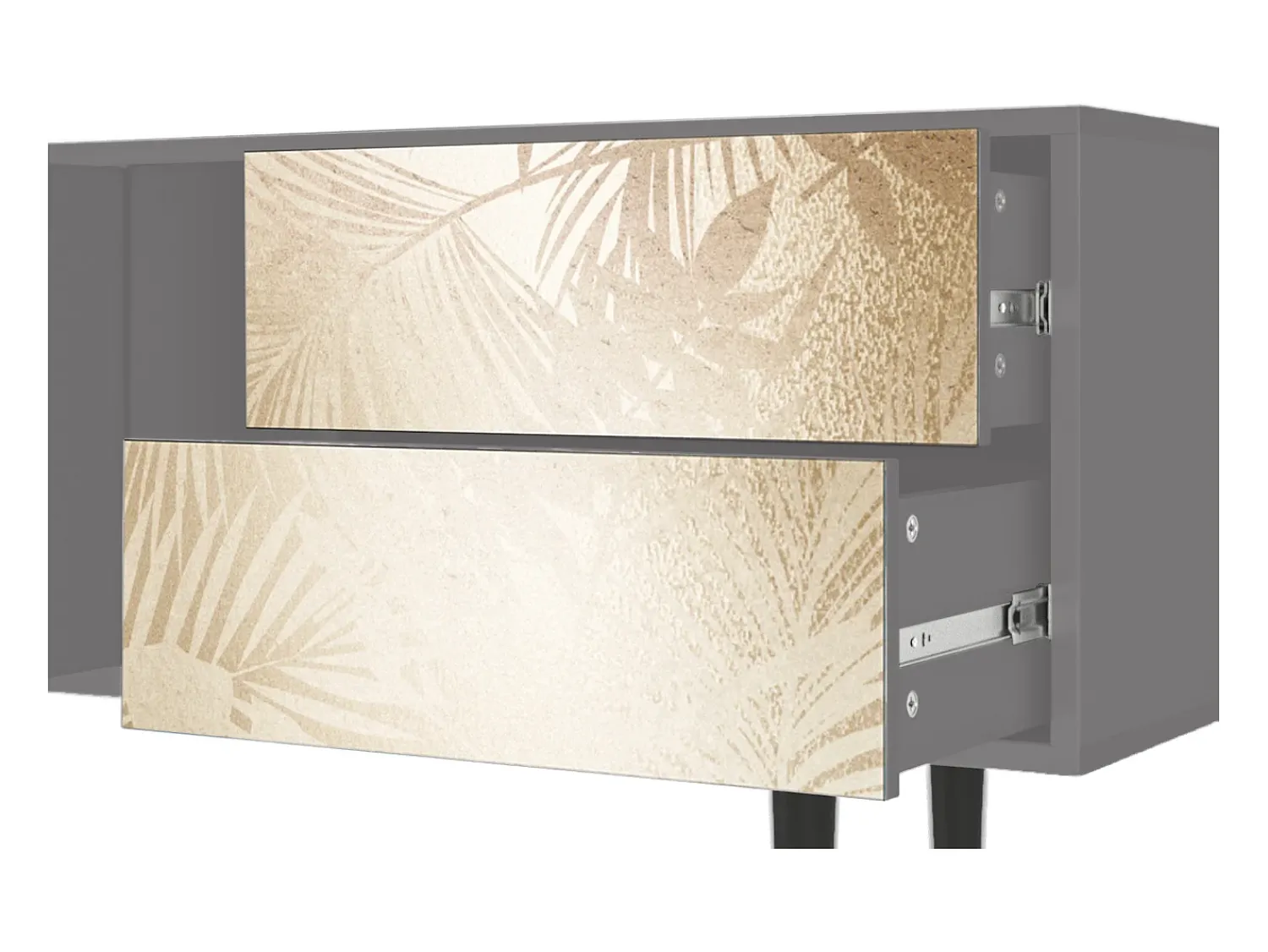 Móvel De Tv| Mueble de TV - 170х69х48 cm - T1 - Plant of the Dessert, Cinza Cinzento