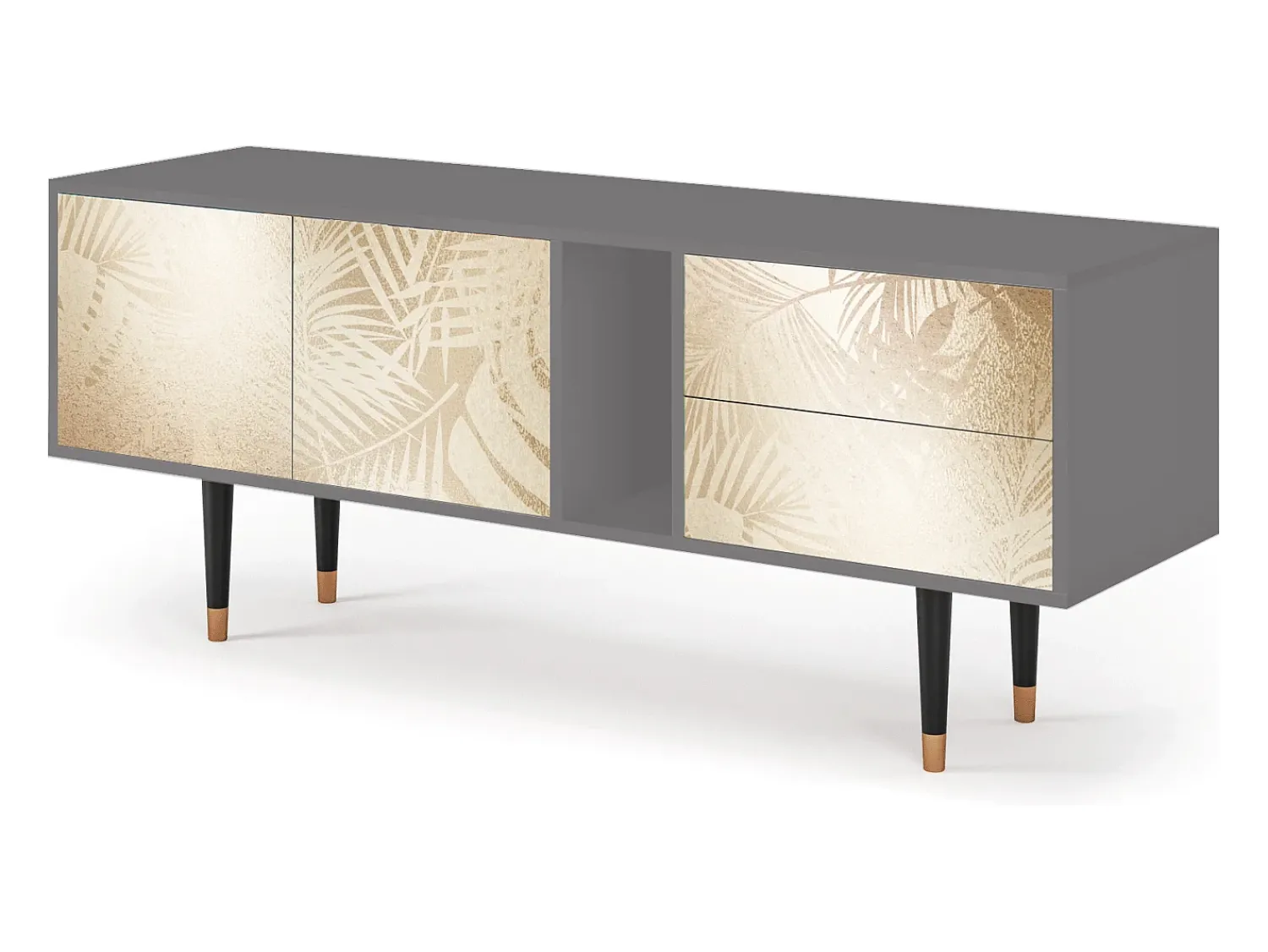 Móvel De Tv| Mueble de TV - 170х69х48 cm - T1 - Plant of the Dessert, Cinza Cinzento