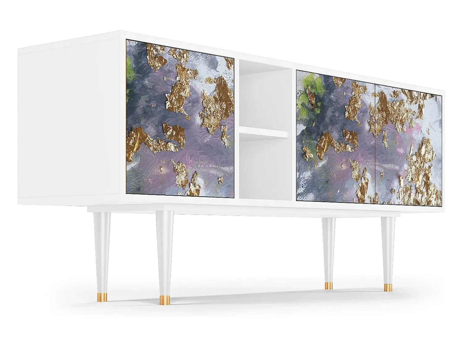 Móvel De Tv| Mueble de TV - 150х69х41 cm - T5 - Planet Earth, Branco Bege