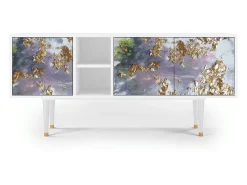 Móvel De Tv| Mueble de TV - 150х69х41 cm - T5 - Planet Earth, Branco Bege