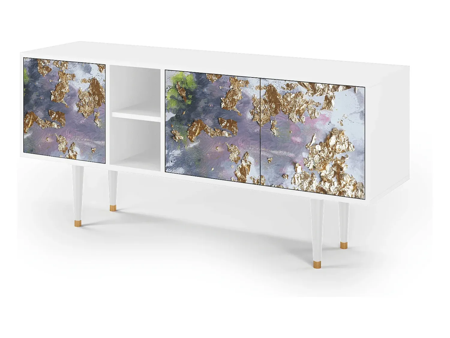 Móvel De Tv| Mueble de TV - 150х69х41 cm - T5 - Planet Earth, Branco Bege