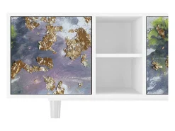Móvel De Tv| Mueble de TV - 150х69х41 cm - T5 - Planet Earth, Branco Bege