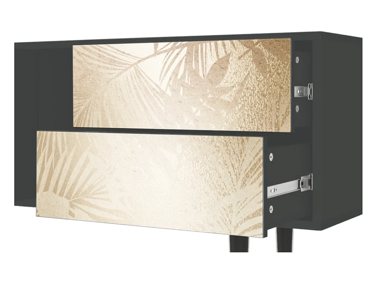 Móvel De Tv* Mueble de TV - 170х69х48 cm - T1 - Plant of the Dessert, Antracite Cinza antracite
