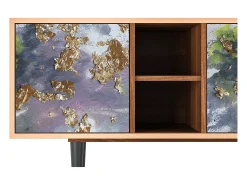 New Mueble de TV - 150х69х41 cm - T5 - Planet Earth, Nogueira Castanho
