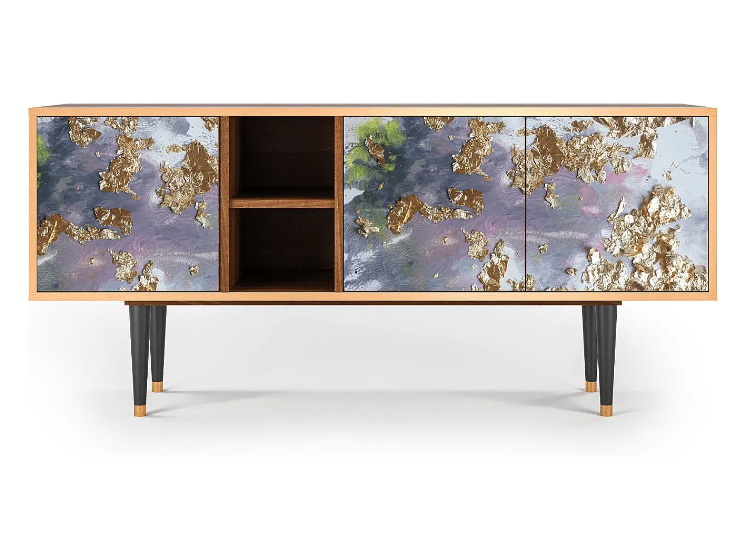 New Mueble de TV - 150х69х41 cm - T5 - Planet Earth, Nogueira Castanho