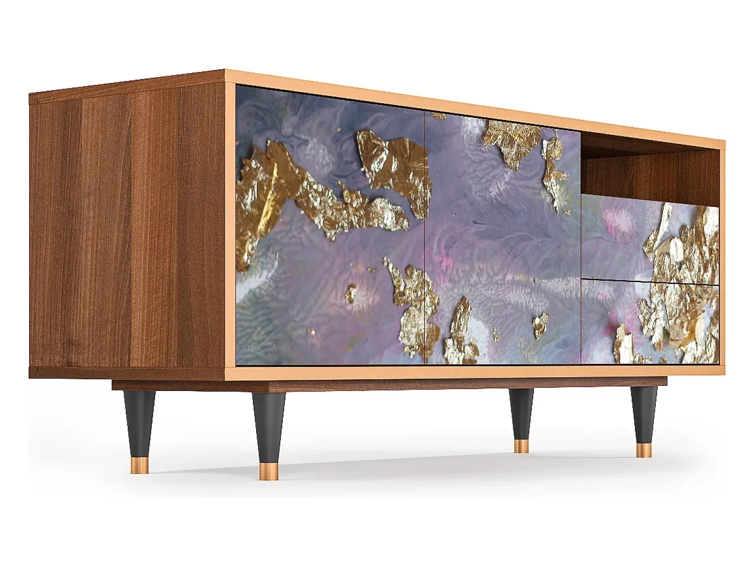 Mueble de TV - 125х56х41 cm - T7 - Planet Earth, Nogueira^ Móvel De Tv