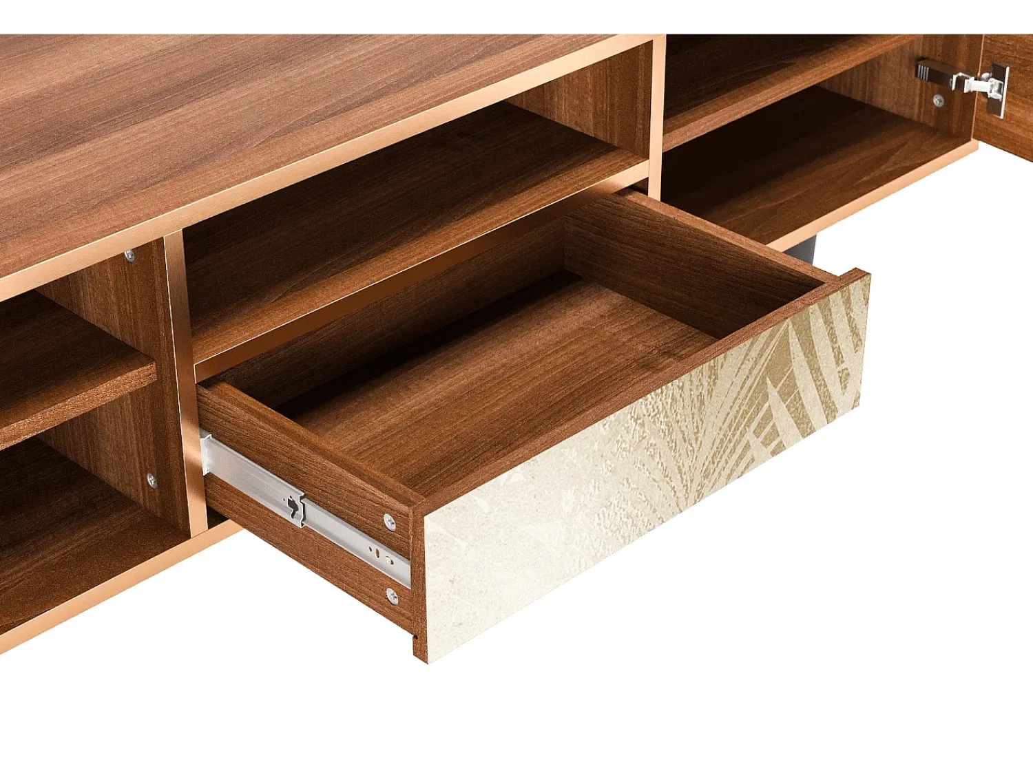 Móvel De Tv| Mueble de TV - 170х59х41 cm - T6 - Plant of the Dessert, Nogueira Castanho