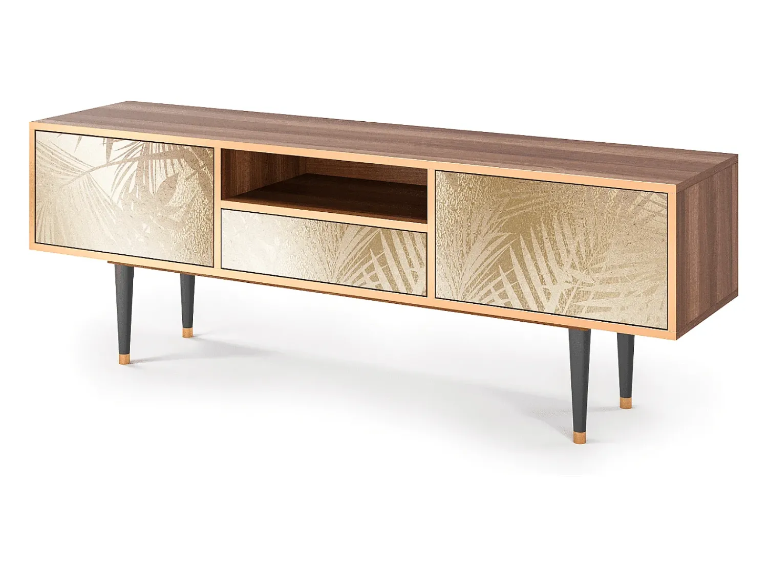 Móvel De Tv| Mueble de TV - 170х59х41 cm - T6 - Plant of the Dessert, Nogueira Castanho