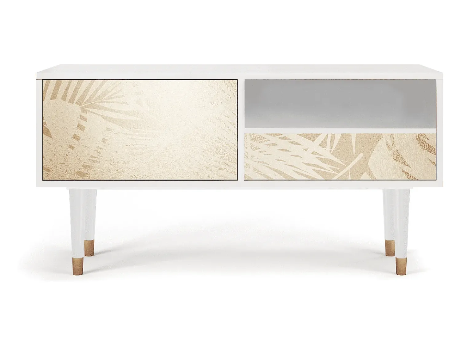 Móvel De Tv* Mueble de TV - 115х59х48 cm - T3 - Plant of the Dessert, Branco Bege