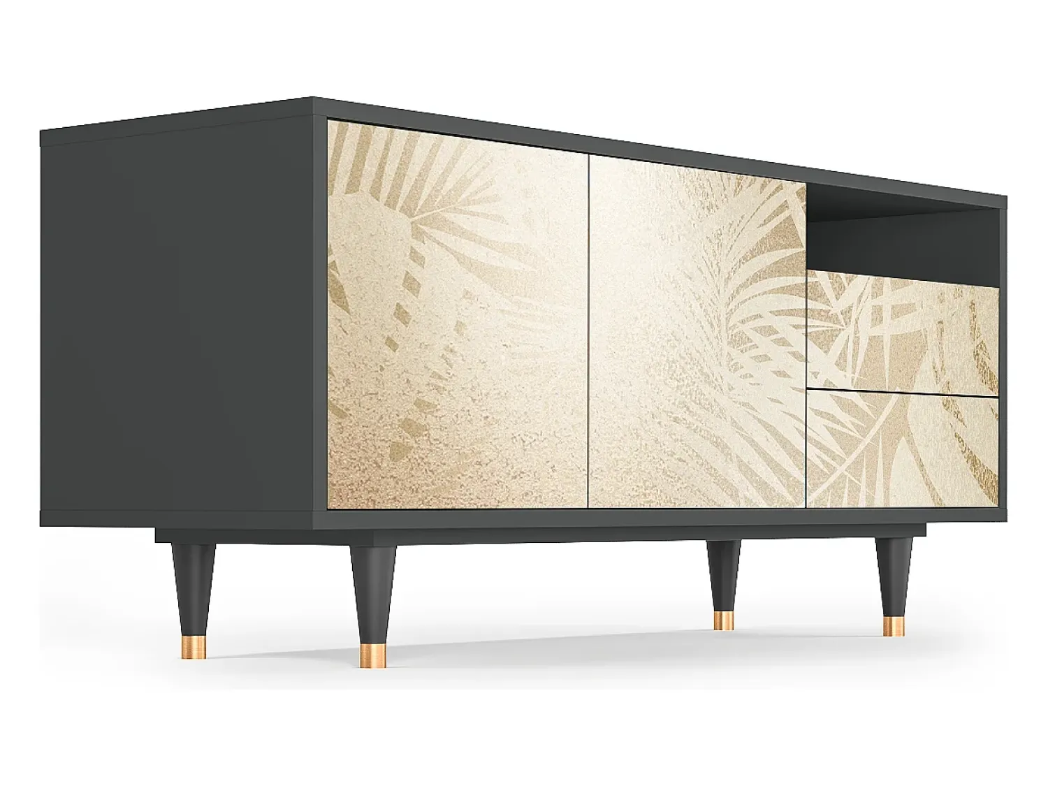 Hot Mueble de TV - 125х56х41 cm - T7 - Plant of the Dessert, Antracite Cinza antracite