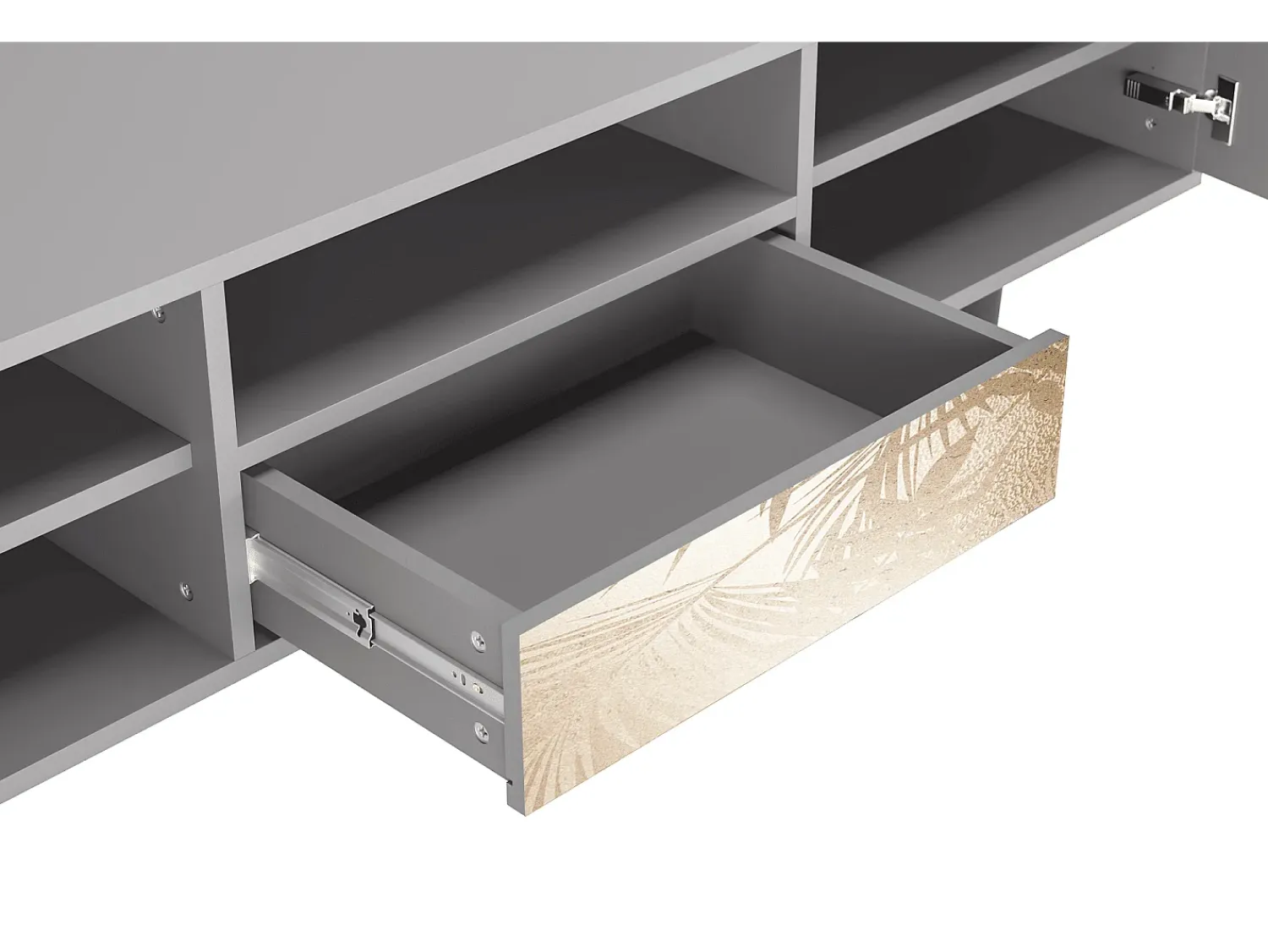 Móvel De Tv* Mueble de TV - 170х59х41 cm - T6 - Plant of the Dessert, Cinza Cinzento