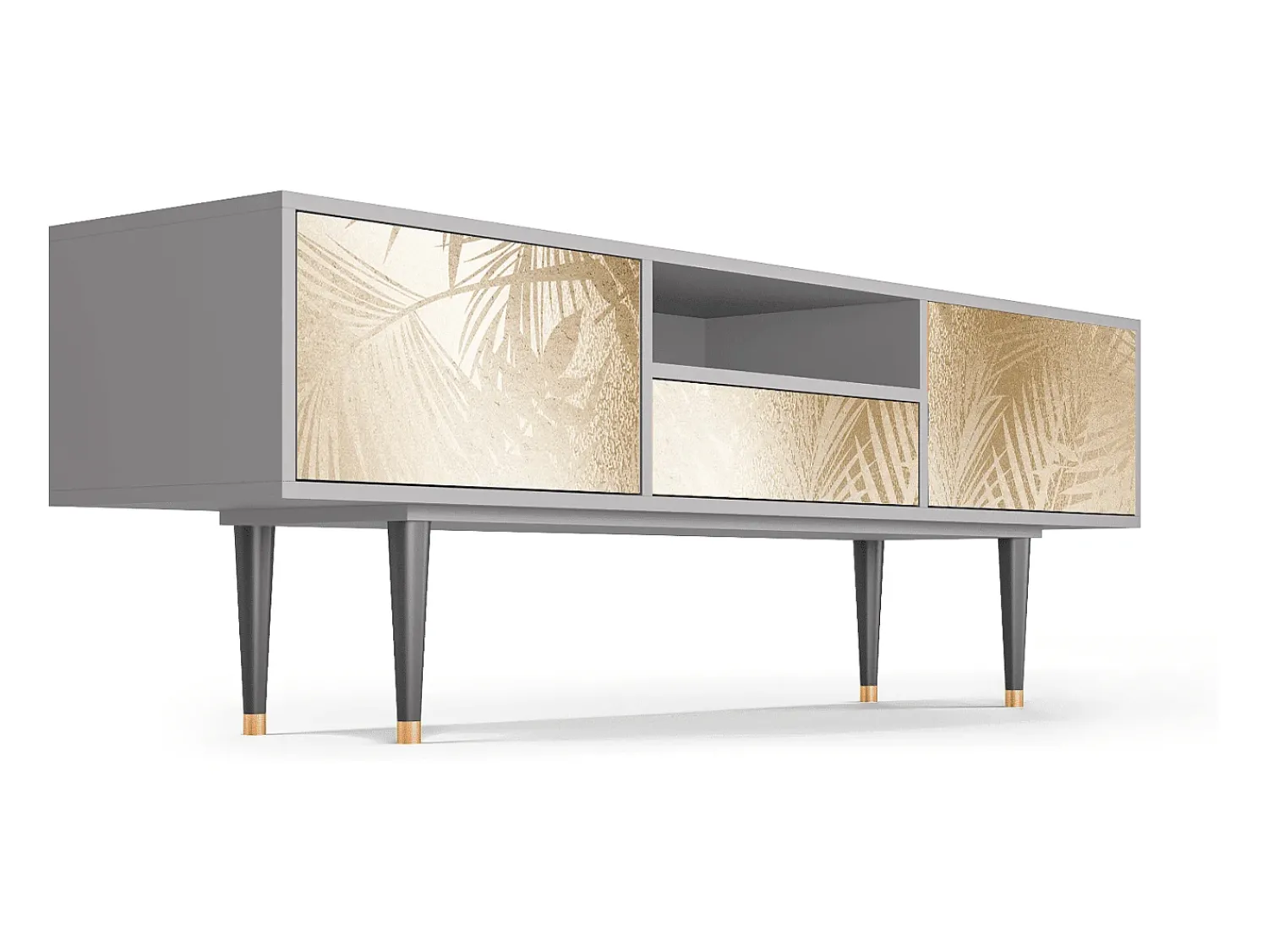 Móvel De Tv* Mueble de TV - 170х59х41 cm - T6 - Plant of the Dessert, Cinza Cinzento