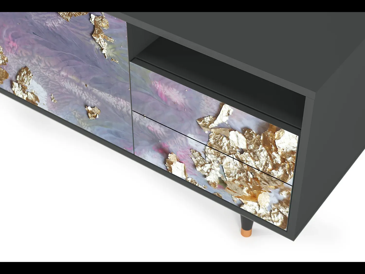 Discount Mueble de TV - 125х56х41 cm - T7 - Planet Earth, Antracite Cinza antracite