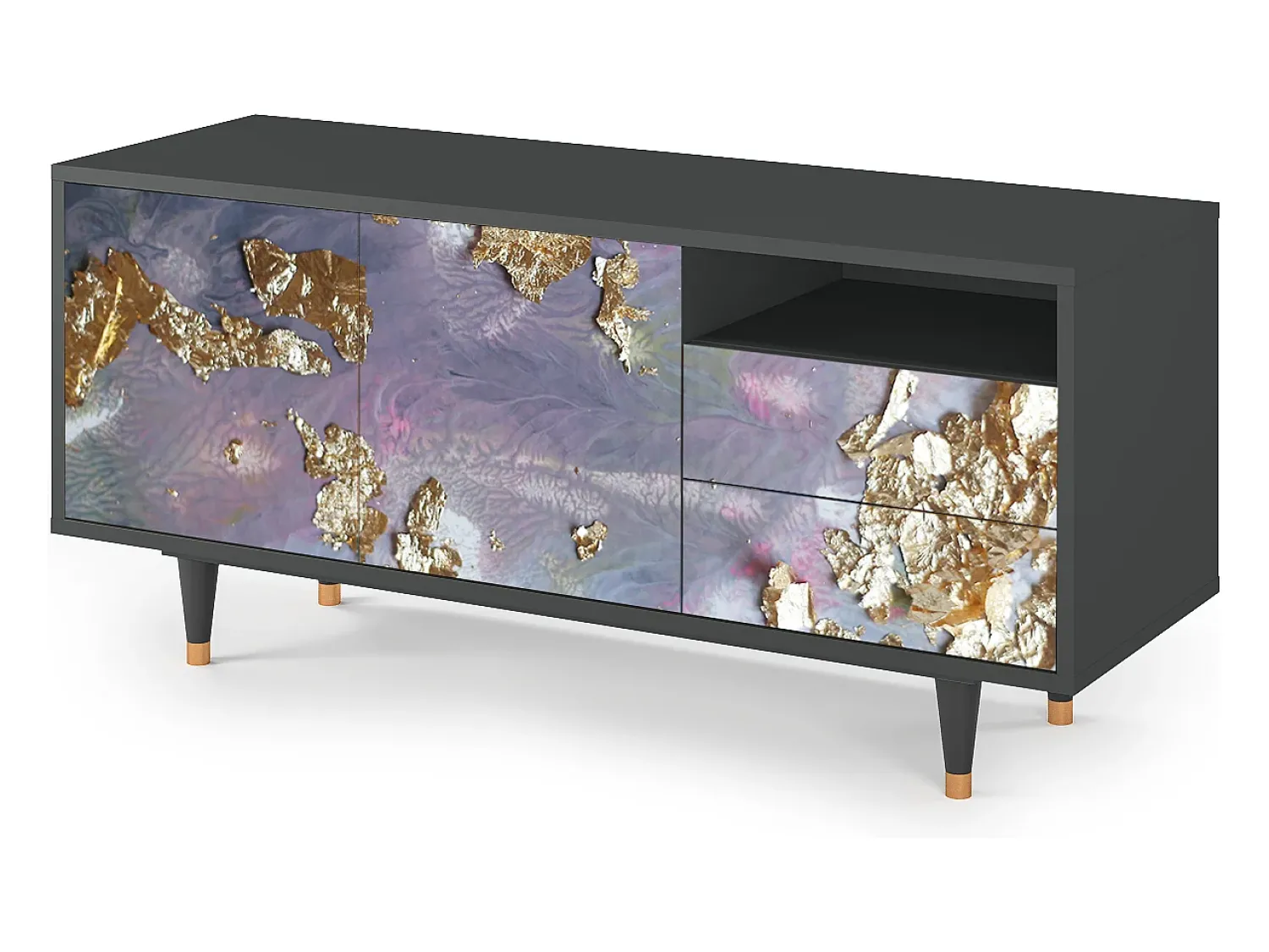 Discount Mueble de TV - 125х56х41 cm - T7 - Planet Earth, Antracite Cinza antracite