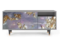 Móvel De Tv| Mueble de TV - 125х56х41 cm - T7 - Planet Earth, Cinza Cinzento